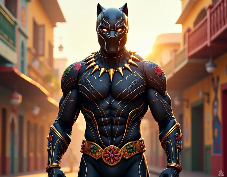 avenger black panther in Mexico costume suit
