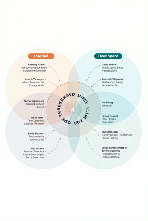 Comparison chart or Venn diagram illustrating the differences and overlaps between internal and external recruitment.