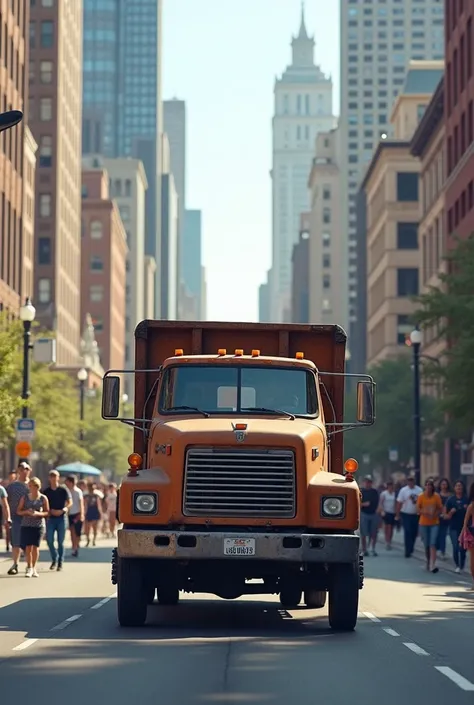 Canadian truck in downtown brown colour