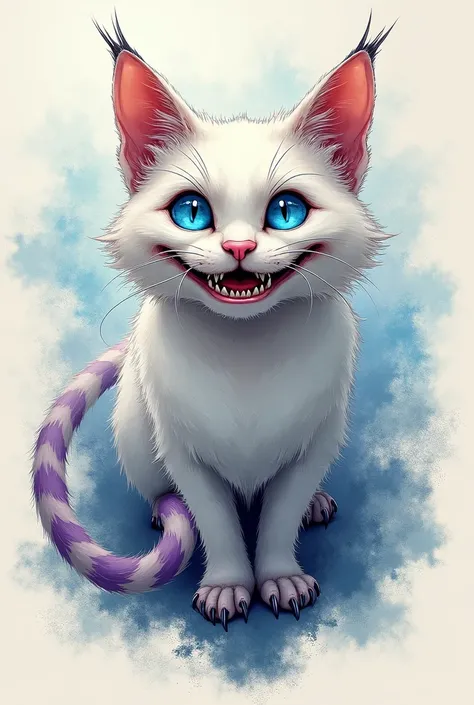 cheshire cat, Blue eyes, sketch tattoo color