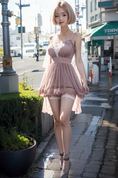 Cute chiffon dress、Lightweight wine-red silk lace、Openwork floral pattern、Exquisite、Delicacy、Tight fit、Ultra-mini dress、Silk openwork knee-high socks、Grey knee-high socks、Silk knee-high socks with a lustrous, glossy fabric、Garter belt、Harness and ribbon de...