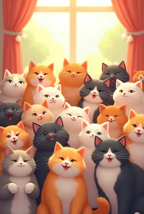 Now make a banner of many grateful cats