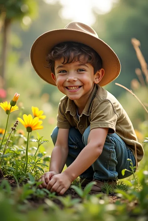 Boy gardening happy png


