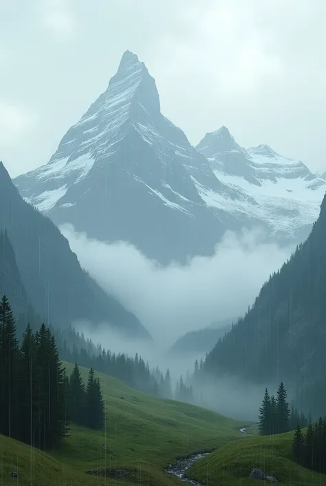 Alps on a rainy day  