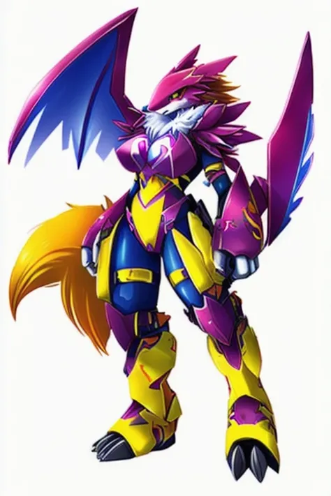 Female furry red fox digimon style 