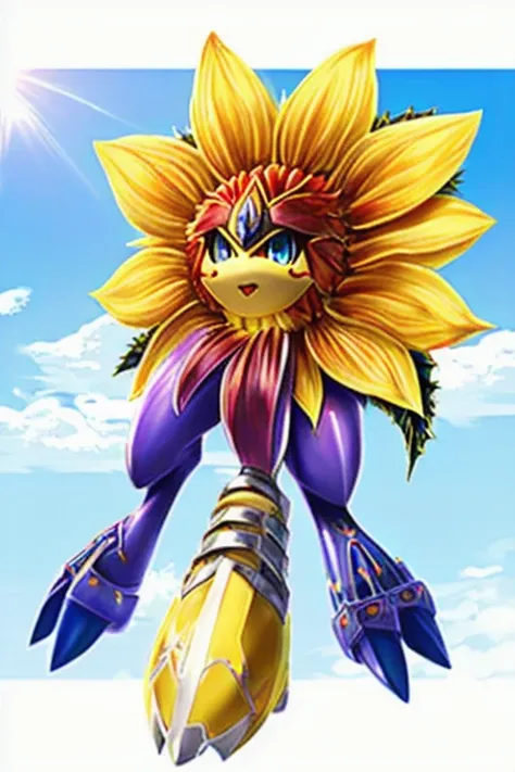 Female sunflower digimon style 