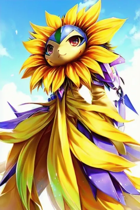 Female sunflower digimon style 