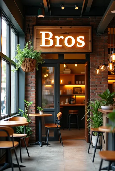 A CAFE. NAME board : BROS CAFE