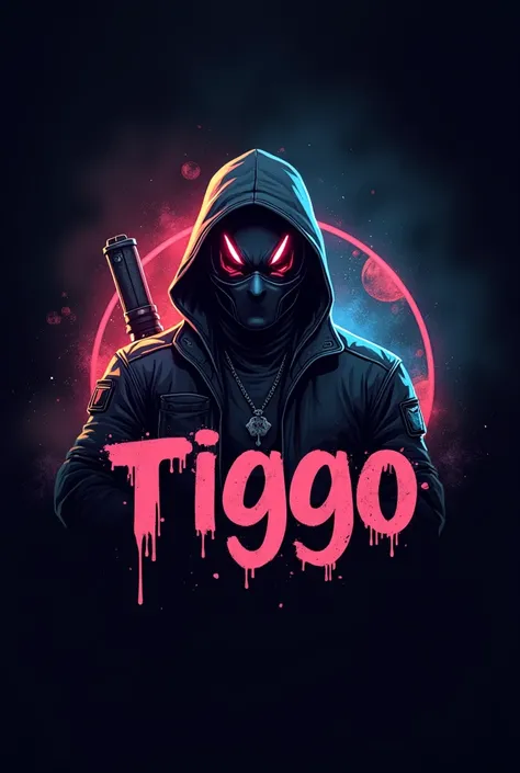 Free Fire logo, Phantom skin, drawn and colored with the name TIGGO 