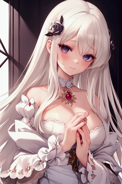 (extreamly delicate and beautiful:1.2), 8K,(masterpiece:1.0),(best_quality:1.0), 1 girl, and intricate detailing, Enlarged textures, and intricate detailing, finely eye and detailed face, and intricate detailing, shiraga, platinum blonde curls long hair, (...