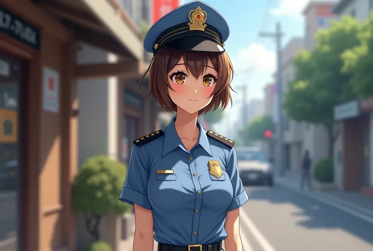 anegasaki nene、Shiny brown hair, Short Hair, (Beautiful brown eyes、Sparkling eyes, Fine grain)、smile、Ultra-detailed eyes、Highly detailed face, Highly detailed eyes,Cowboy Shot、 (masterpiece:1.2, Best Quality), (Realistic, photoRealistic:1.4),Beautiful illu...