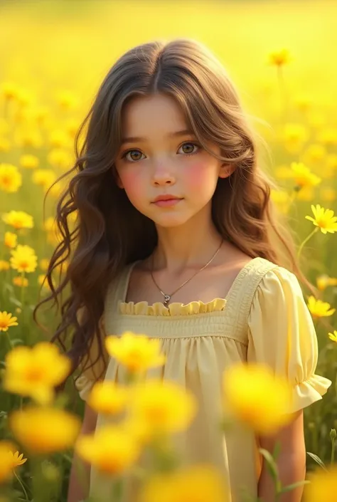 Girl with yellow flowers and name Nathaly