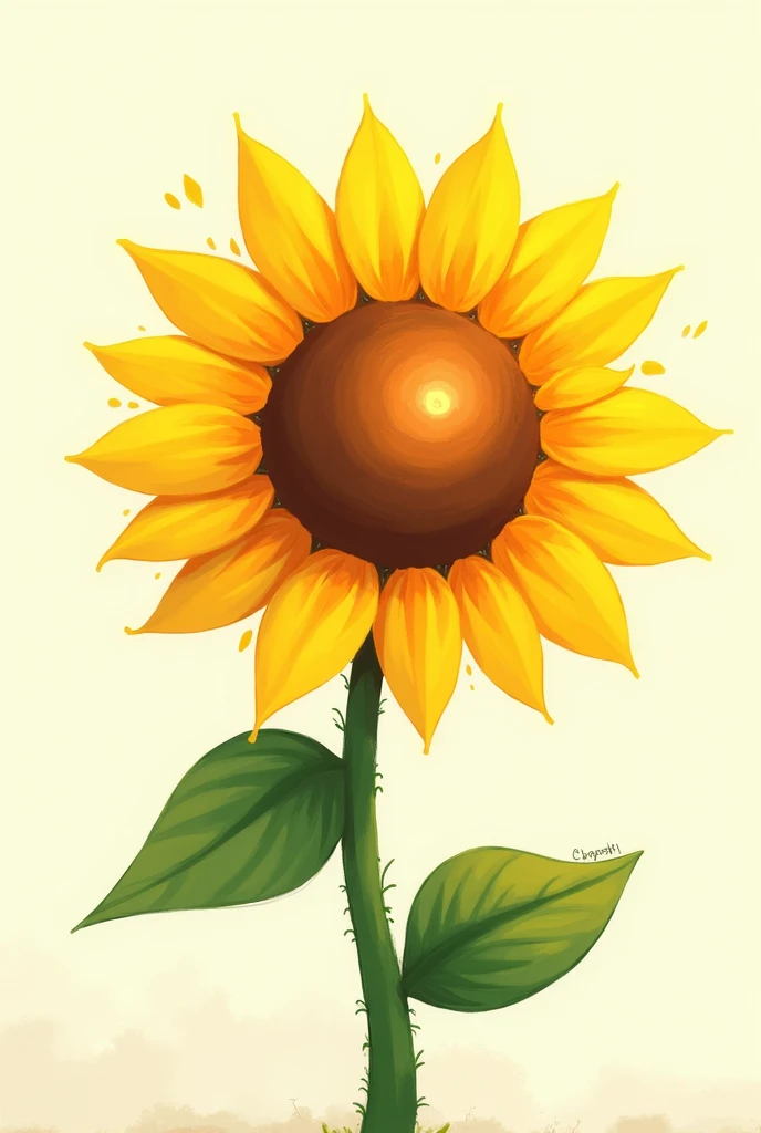 A sunflower drawn by me, not so realistic
