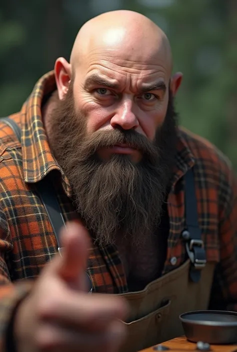 8K Very Best Highest Realistic Quality very Realistic 8K very detailed highly photorealistic very realistic highly detailed closeup portrait photo of a Very Realistic Bald Sexy Bald Daddy Hairy Bearded Bear Beefy Body Thick Muscle Bear Burly Chubby Beefy M...