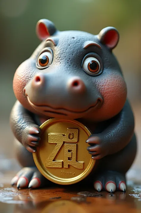 Cute hippo coin with the word Zentry 