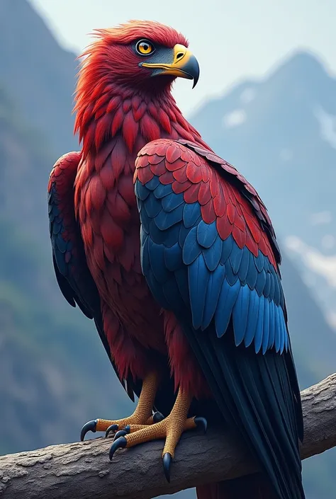 a prettier eagle and not red but with red and blue colors around it 