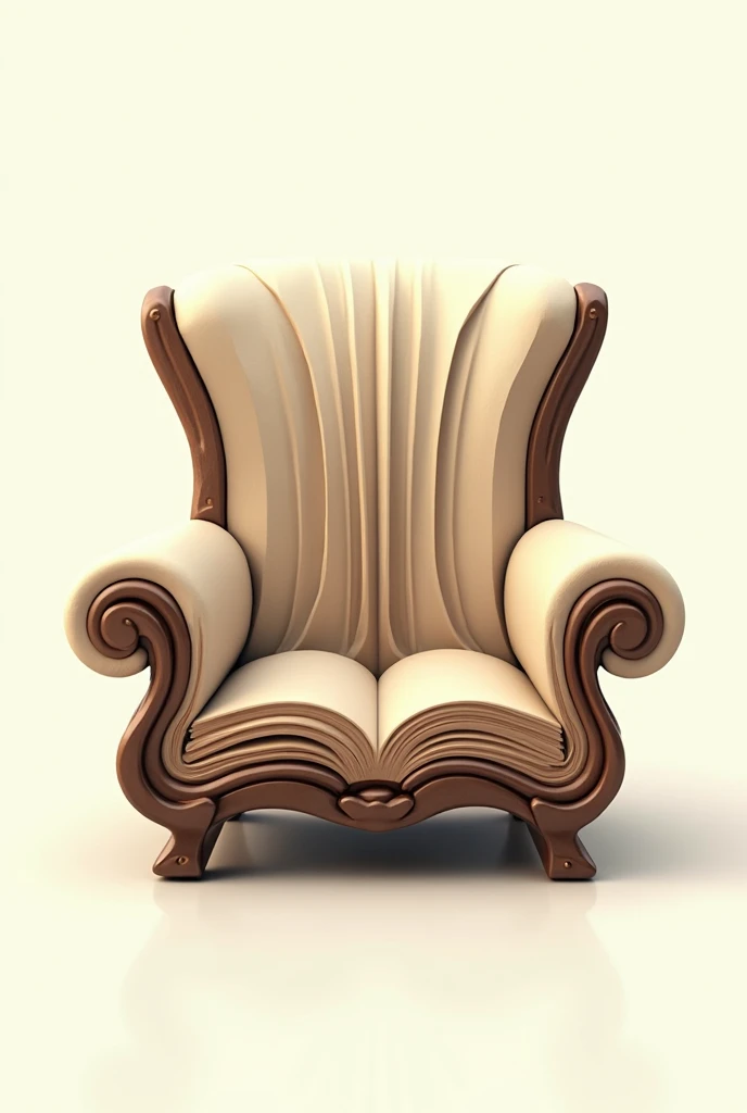 A logo in which the pages of a book form the seat and back of a chair