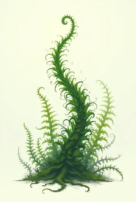 Make a fern, in three ways as a degrade: order, desorder y caos