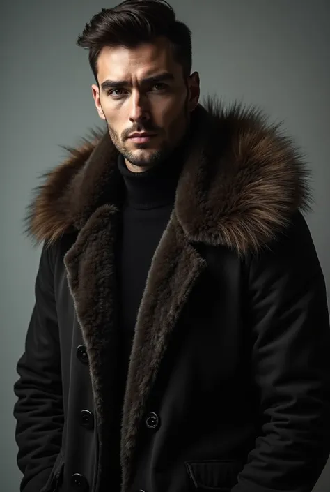 Hot man in men&#39;s teddy coat 