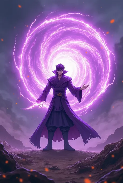 Gojo Throwing a Purple