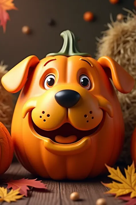 Dog-shaped pumpkin