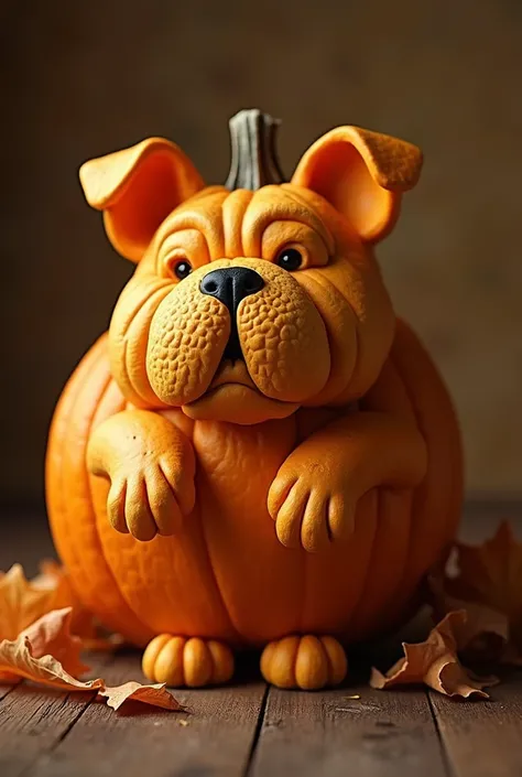 Realistic dog shaped pumpkin