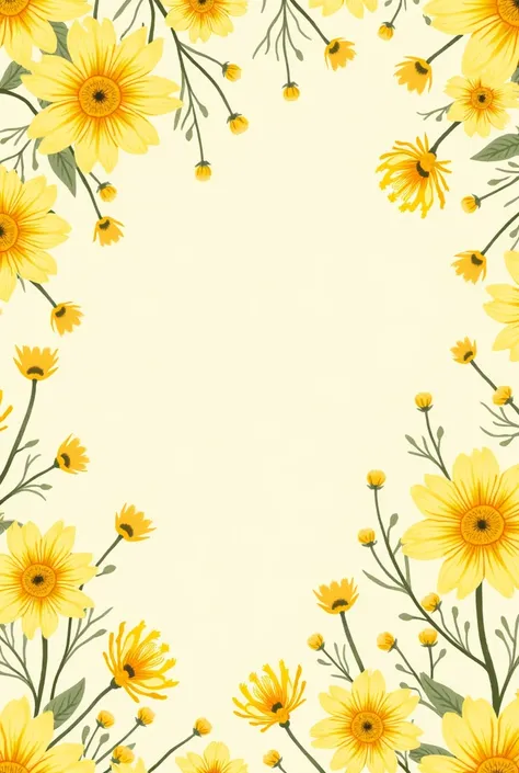 Create me a wallpaper with yellow flowers drawings