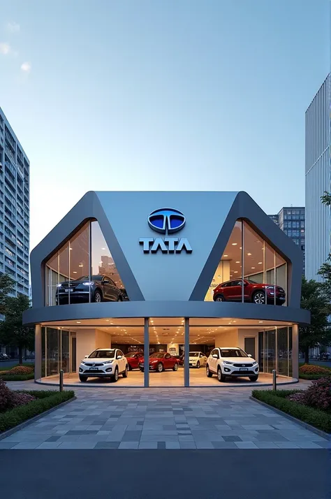 Tata car showroom front view 