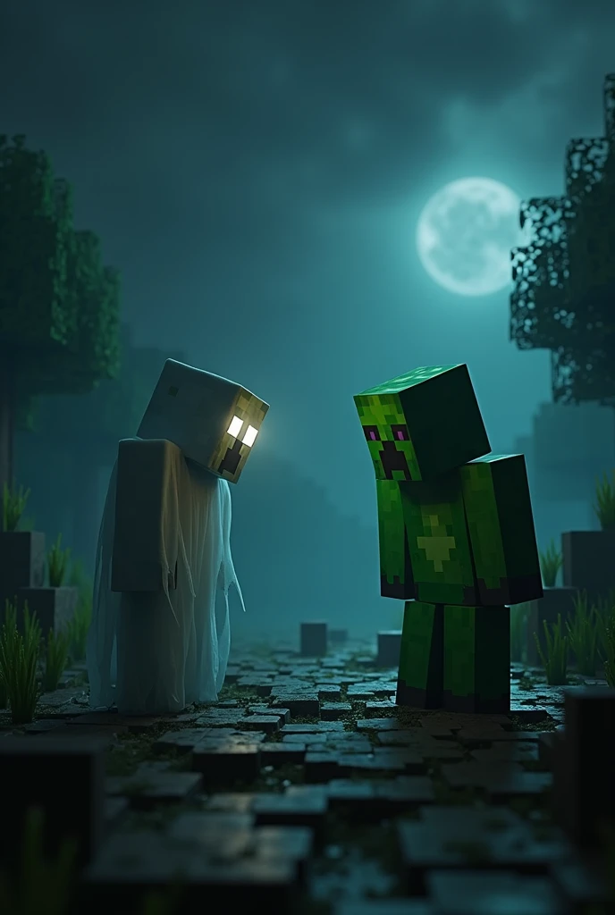 minecraft herobrine and creeper