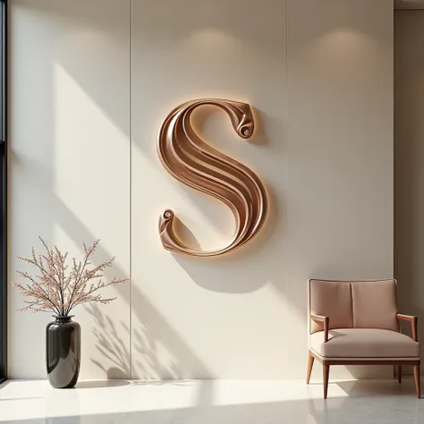 3d logo for Noor scent, On a wall with N and S , with incense identity