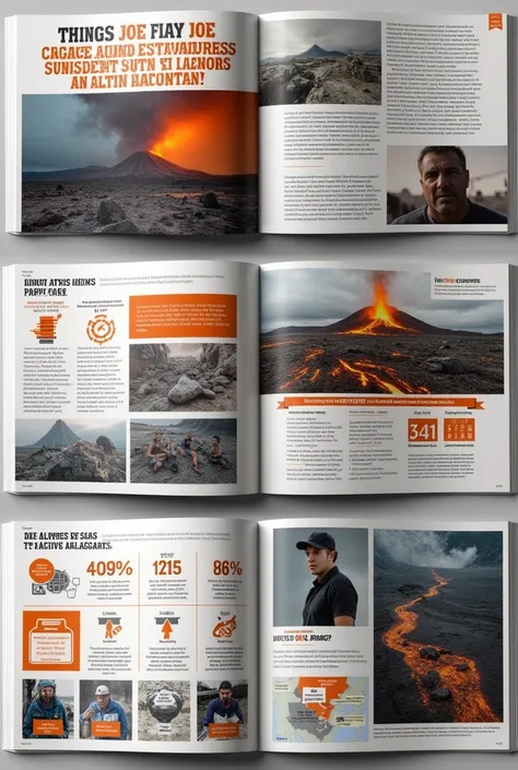 Make a magazine about the importance of evacuation, including statistics on death cases during a volcanic eruption or earthquake near a volcano.

