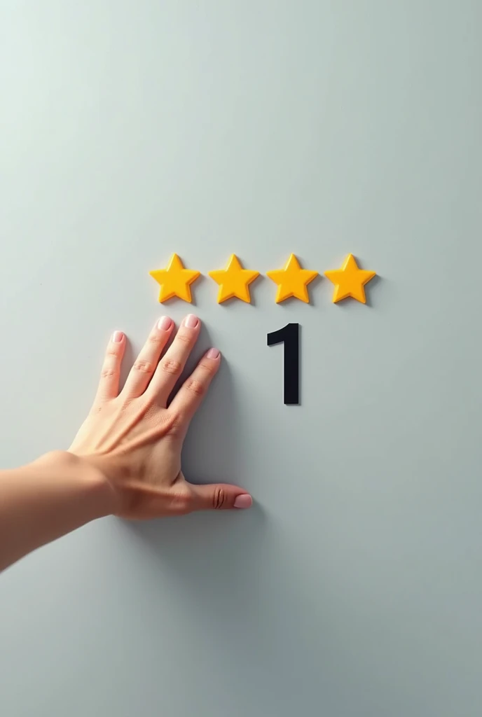 a realistic image of a bad review with 1 star rating and then theres a hand wiping it