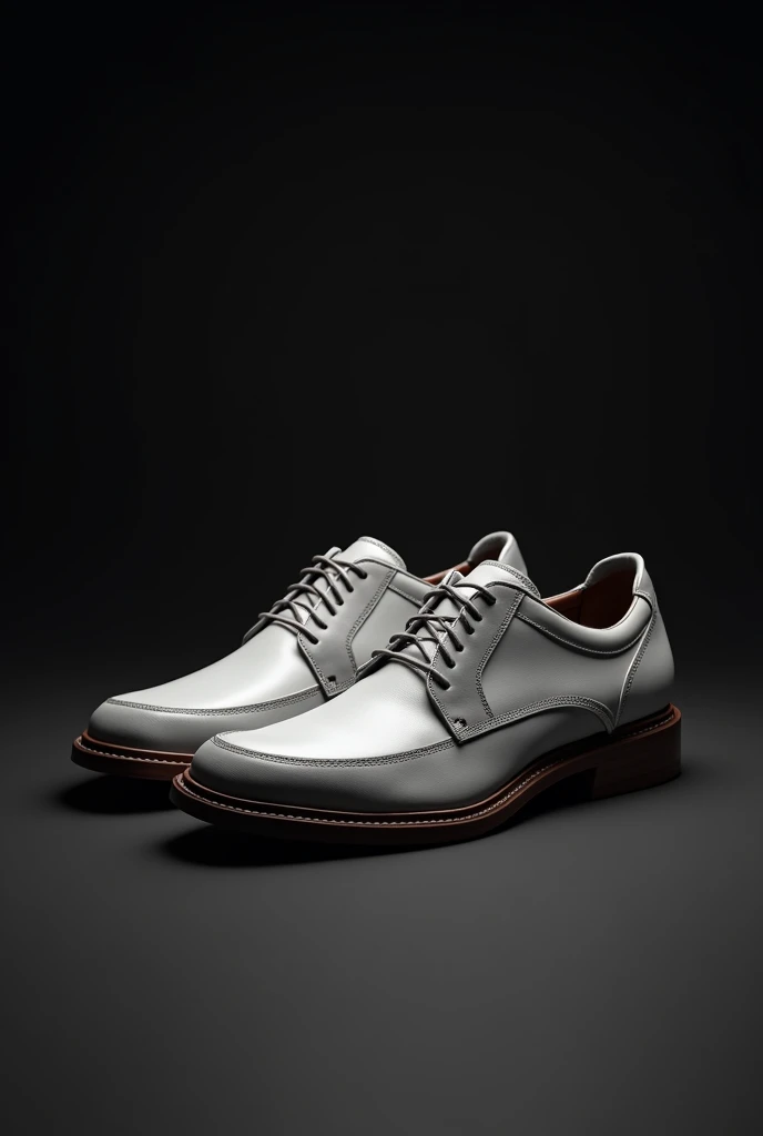 Gray and white shoes show different angle mockup with balck box