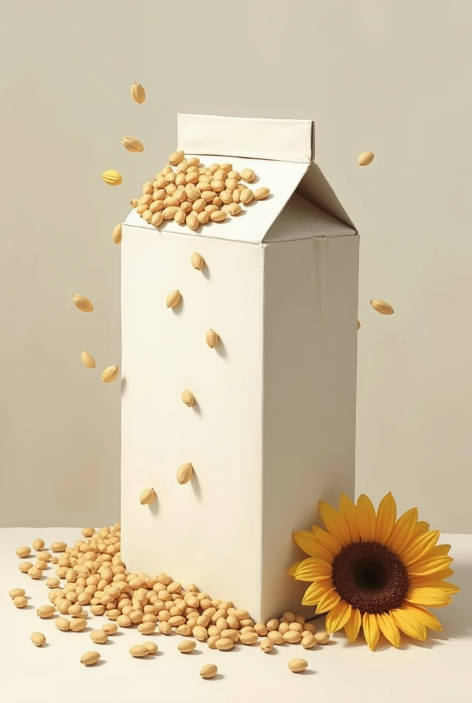 painting milkbox with sunflower seeds
