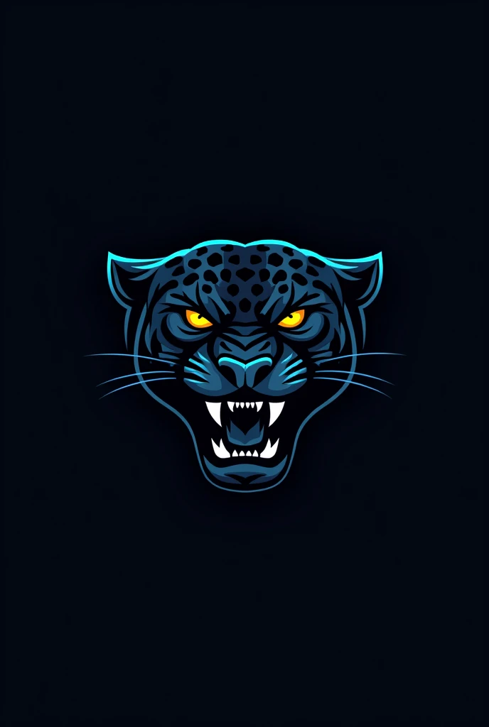 make a logo for a football team using a Jaguar and the team name is Charlie, only the head of the jaguar, put the team name below, make the background dark blue, make the jaguar black anf make it have yellow eyes
