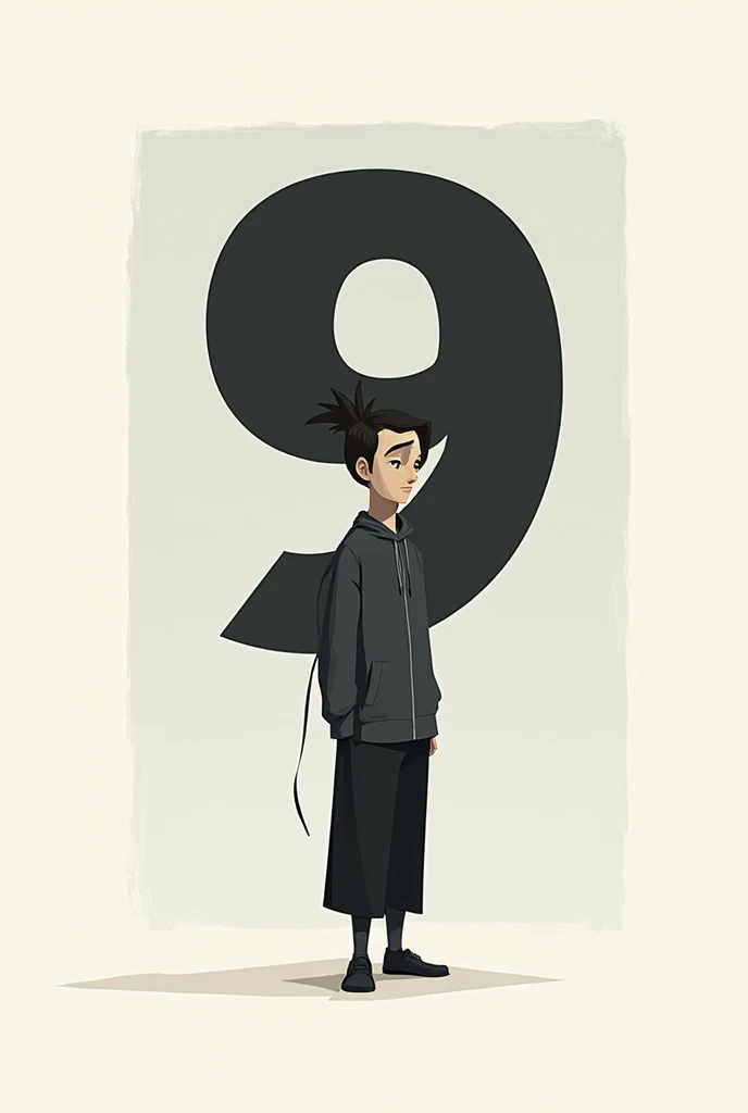 Create a creative Instagram avatar with a number "9" In the middle, a little serious 