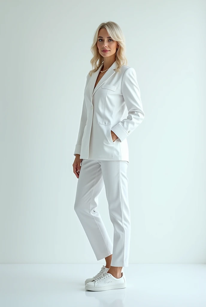 Mature woman  white uniform 