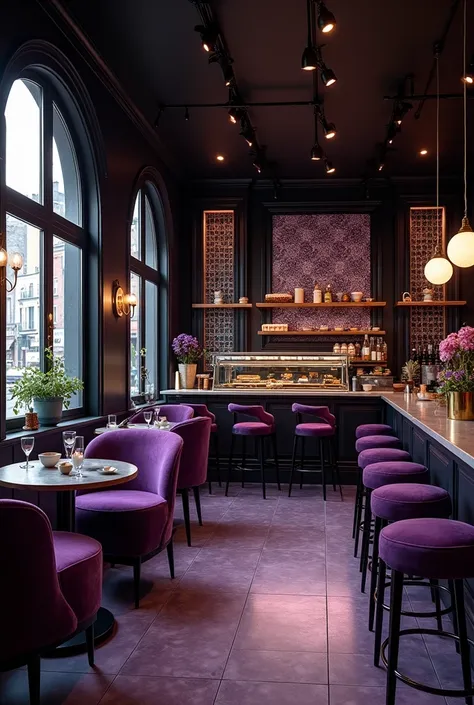 Black and purple style cafe