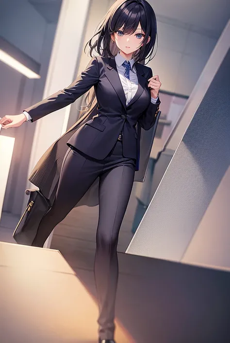 Early 20s、Please create an image of a female entrepreneur in a suit.