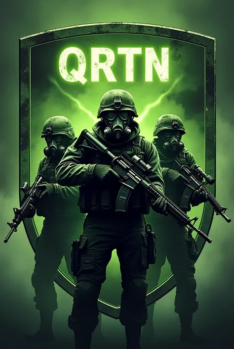 Development of an emblem for a shooting game. The design is expected to feature three soldiers wearing gas masks and holding rifles.. The title "QRTN" needs to be prominent on the front, accompanied by reference Id140897.
Additionally, there should be an i...