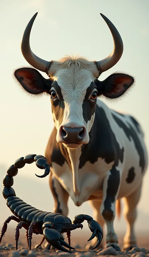 An image of a cow and a scorpion seen separately 4k