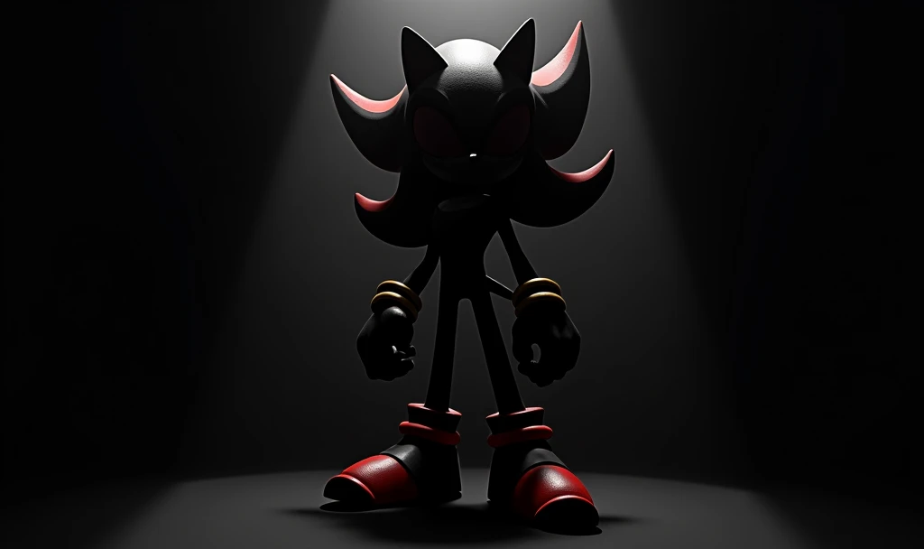 Create an image of Sonic&#39;s shadow character on a black background 