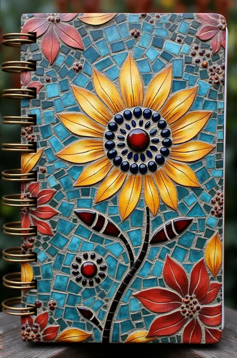 Mosaic to decorate a man&#39;s notebook on the outside
