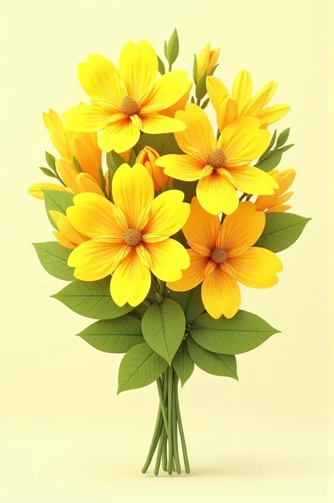 Draw a simple and basic bouquet of yellow flowers