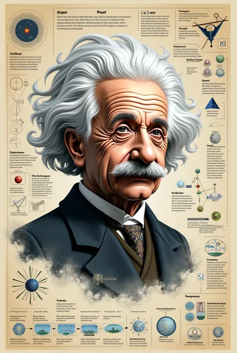 Make an infographic of Albert Einstein 