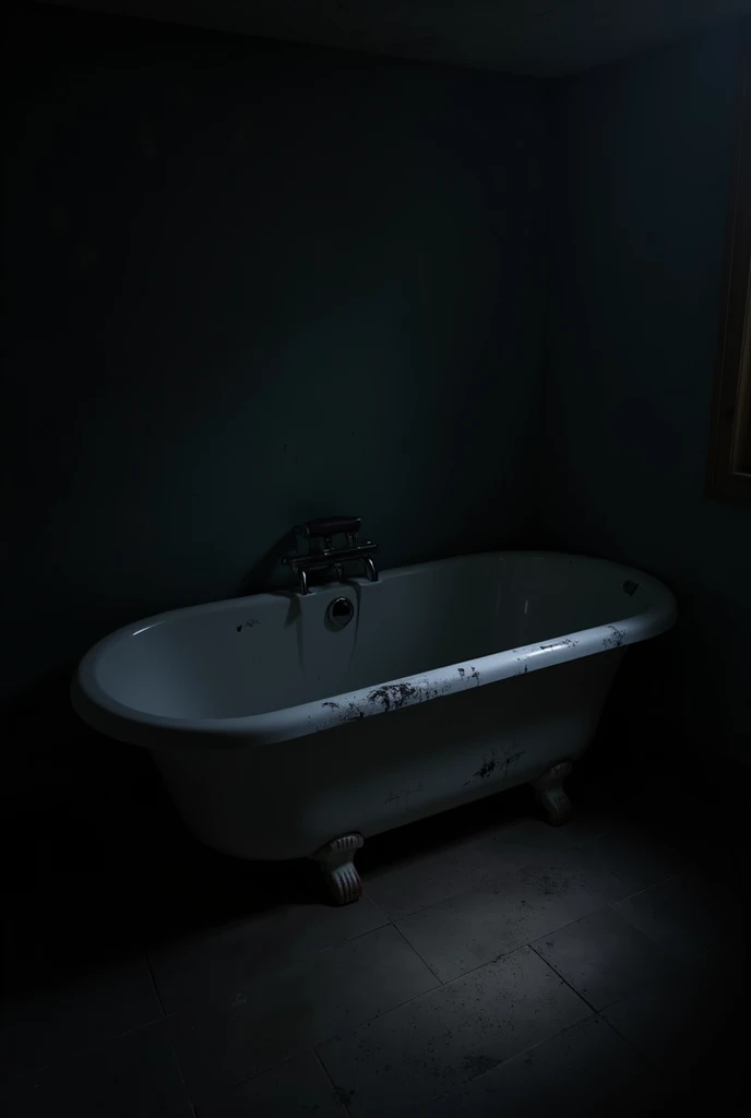 Empty dark bathtub