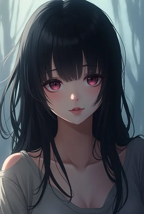 anime girl black hair 