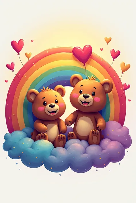  Create a playful logo for an online clothing store featuring bears, hearts, rainbow. The name to be used must be in Portuguese.. The store is called