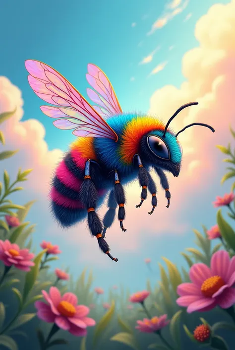 A rainbow bee 

