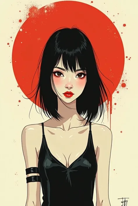 Style Beauty，author：conrad roset a cool girl，Lack of metal，Surreal minimalist shadows，Flat illustration, Luo Erchun，